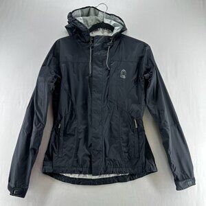 Sierra Designs Hurricane Rain Jacket Womens XS Waterproof Hooded Full Zip Black